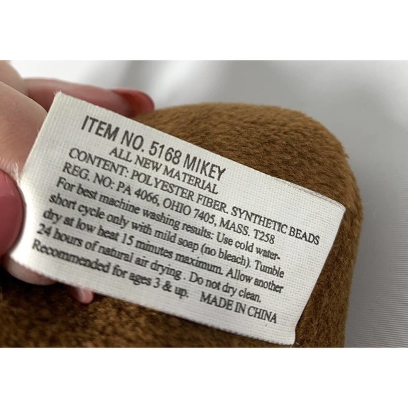 24K‎ Co Beanie Boppers Mikey The Moose Brown Plush Stuffed Animal Toy Vtg 1997 - Picture 6 of 6